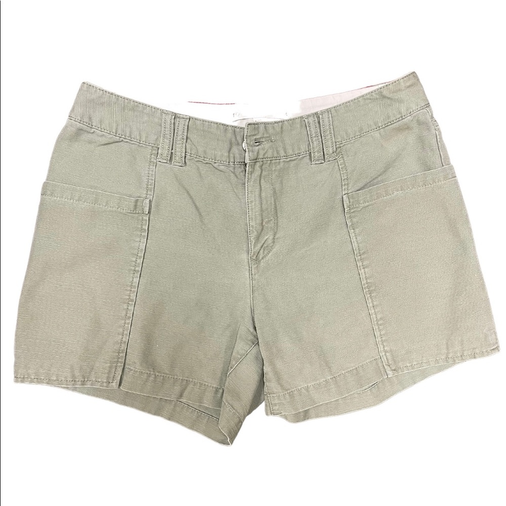 Womens VINTAGE TOMMY hilfiger utility cargo style olive green shorts